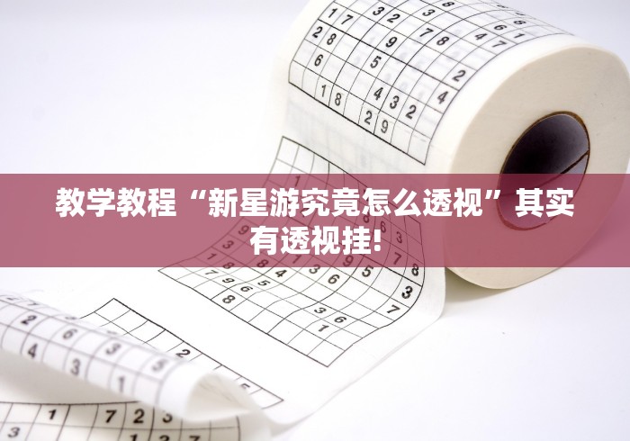 教学教程“新星游究竟怎么透视”其实有透视挂!