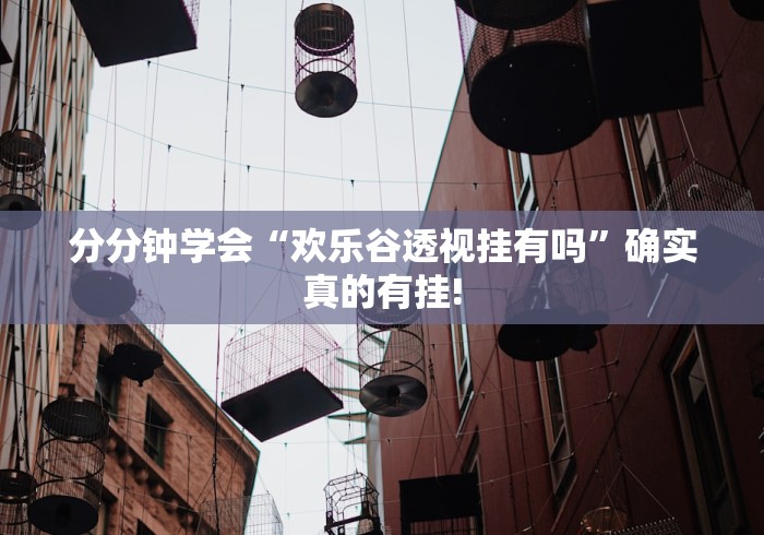 分分钟学会“欢乐谷透视挂有吗”确实真的有挂!