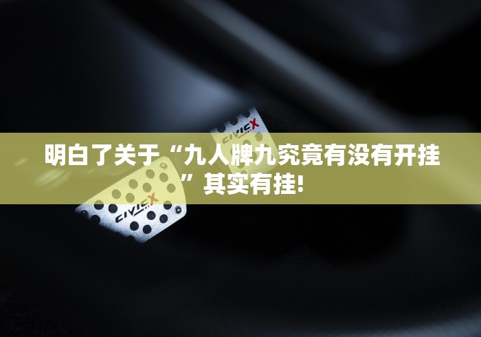 明白了关于“九人牌九究竟有没有开挂”其实有挂!