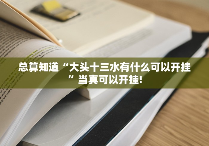 总算知道“大头十三水有什么可以开挂”当真可以开挂!