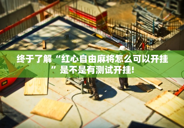 终于了解“红心自由麻将怎么可以开挂”是不是有测试开挂!