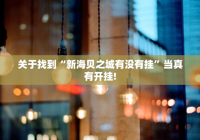 关于找到“新海贝之城有没有挂”当真有开挂!