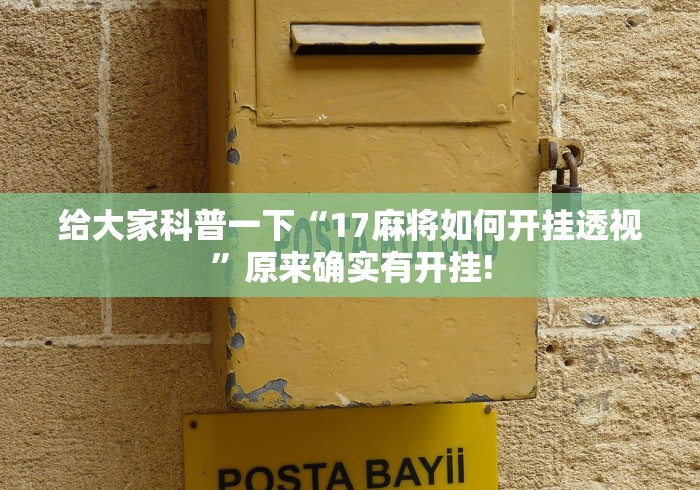 给大家科普一下“17麻将如何开挂透视”原来确实有开挂!