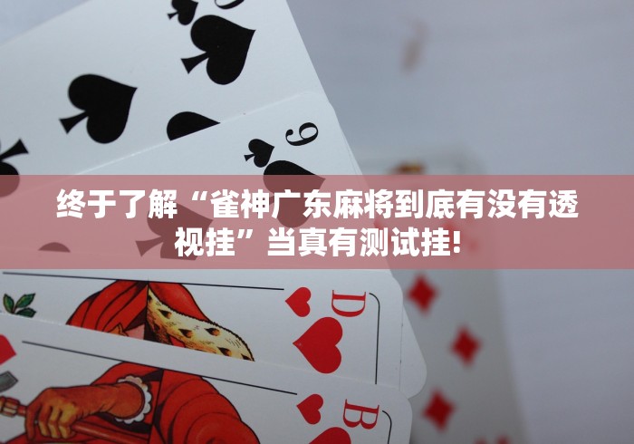 终于了解“雀神广东麻将到底有没有透视挂”当真有测试挂!